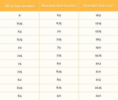 Hermes brace size chart